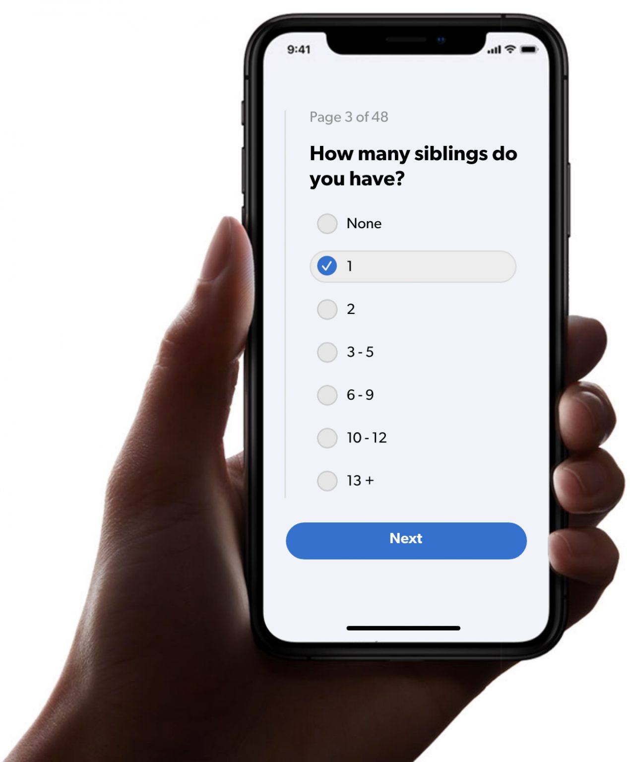 hand holding an iphone